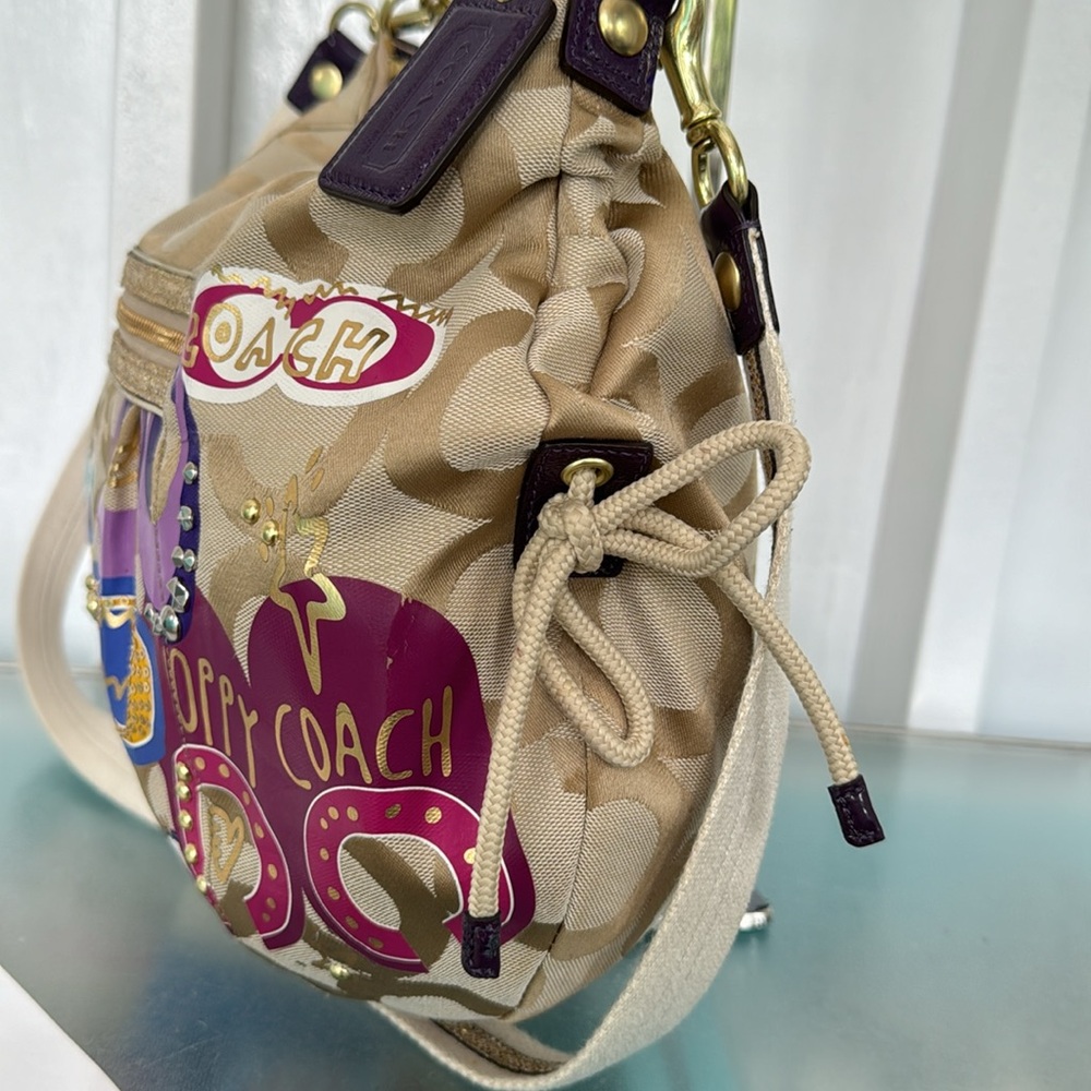 Coach Vintage Jazzy Poppy Glamour Signature Crossbody Hobo - Picture 3 of 16
